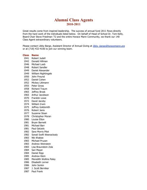 AF website updates 10.21.10 - Horace Mann School