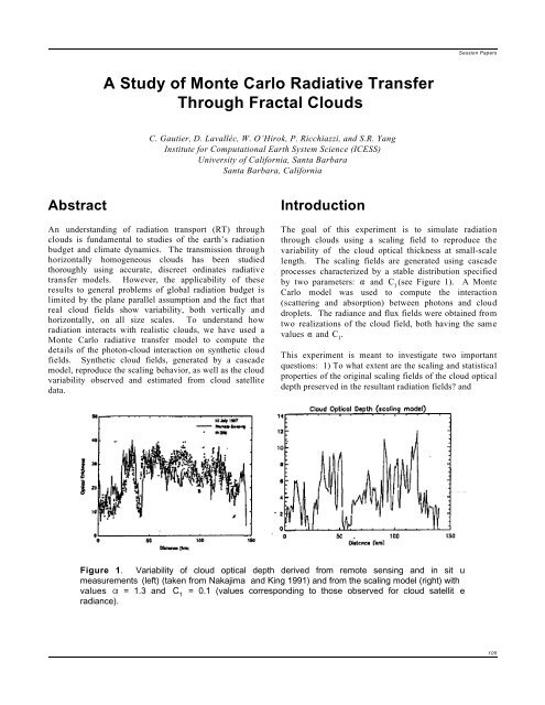 A Study of Monte Carlo Radiative Transfer Through Fractal ... - ARM