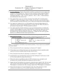 Homework 4 Economics 101 - Chapter 10 and part of Chapter 11