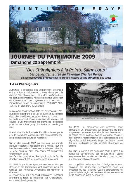 Balade patrimoniale 2009 - Ville de Saint Jean de Braye