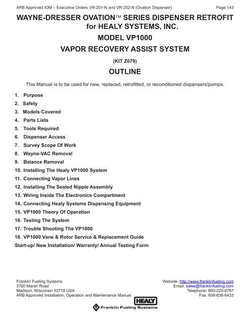 Wayne Ovation Dispenser Retrofit Franklin Fueling Systems