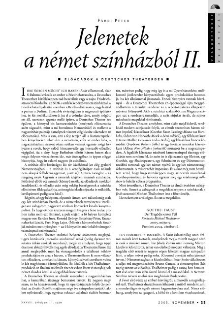 2005. november - SzÃ­nhÃ¡z.net