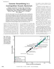 Genome Streamlining in a Cosmopolitan Oceanic Bacterium - Science