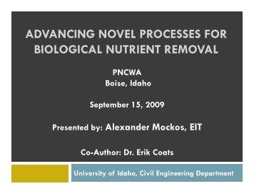 Advancing a Novel Process for Post-Anoxic Denitrification - pncwa