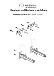 Montage- und Bedienungsanleitung - Solar Steiner