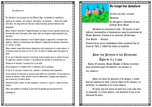 Pour les Princes et les Princesse ÃgÃ©s de 3 Ã  5 ans Au ... - L'Isle-Adam