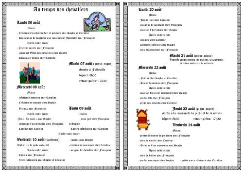 Pour les Princes et les Princesse ÃgÃ©s de 3 Ã  5 ans Au ... - L'Isle-Adam