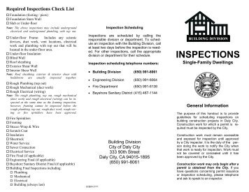 Inspections on Building Construction Projects in ... - City of Daly City