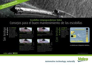 Consejos para el buen mantenimiento de las escobillas Sin ... - Valeo