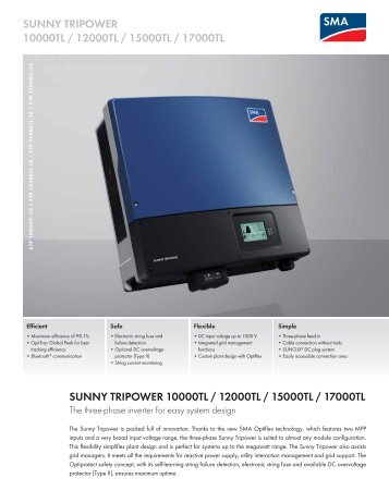 sunny tripower 10000tl / 12000tl / 15000tl / 17000tl - Mare Solar