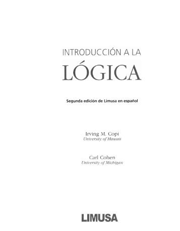 Irving M. Copi Carl Cohen - Instituto de Investigaciones FilosÃ³ficas