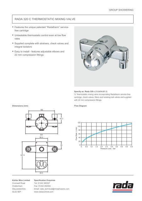 Rada 320 C TheRmosTaTiC mixing vaLve