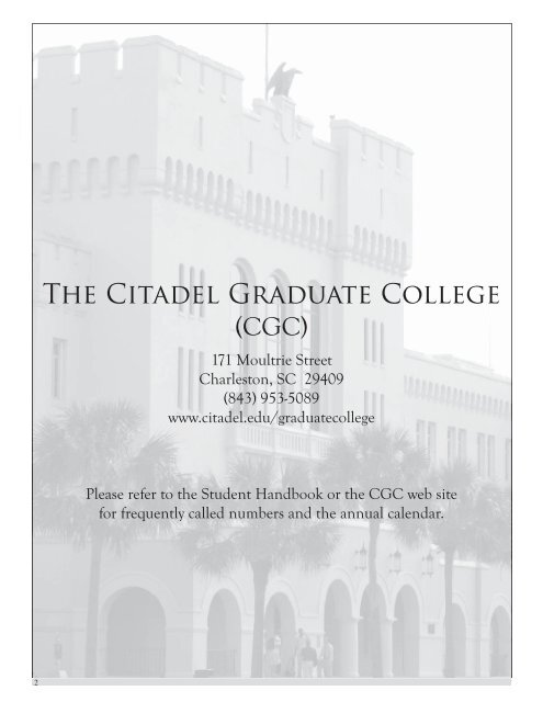 2010-2011 Catalog: PDF Format - The Citadel