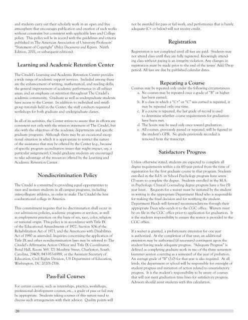 2010-2011 Catalog: PDF Format - The Citadel