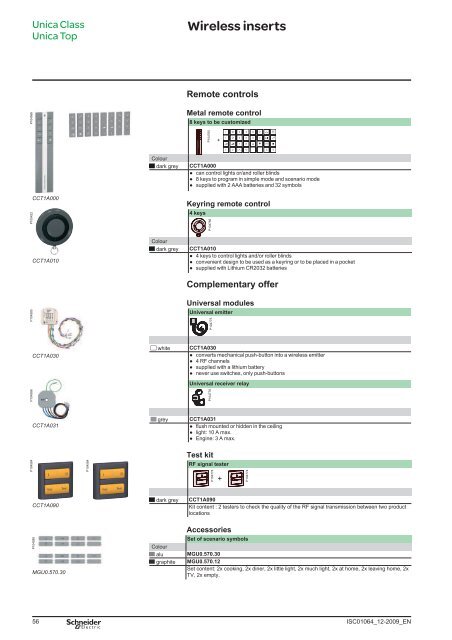 Unica Class Unica Top - Schneider Electric