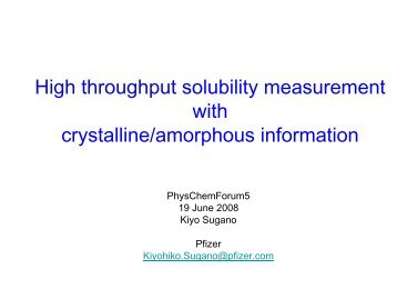 High throughput solubility measurement with crystalline/amorphous ...