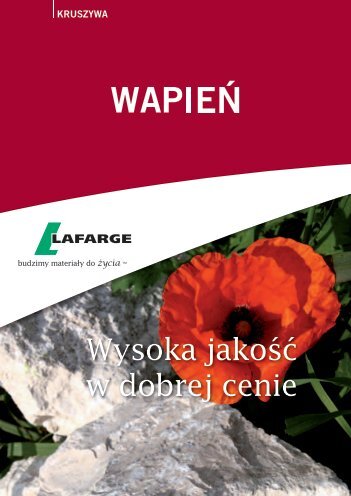 Wapień Lafarge Kruszywa - ulotka