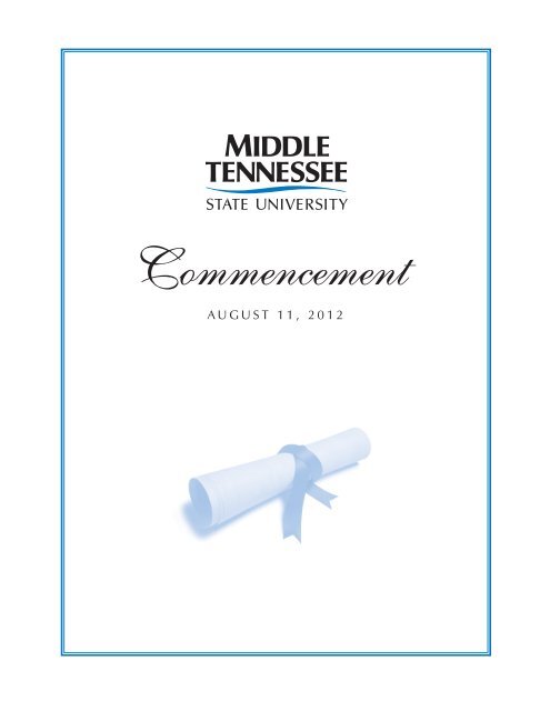 Commencement - Middle Tennessee State University