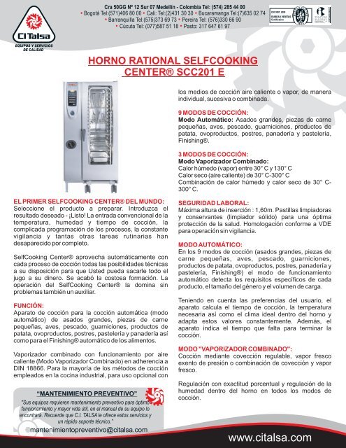 horno rational selfcooking center scc201e [666666-58756  - Citalsa