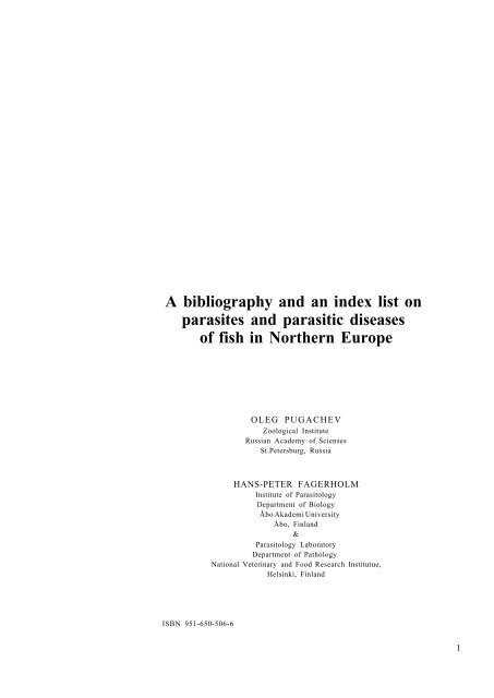 A bibliography and an index list on parasites and parasitic diseases ...