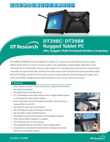 DT398C/ DT398B Mobile Tablet - DT Research