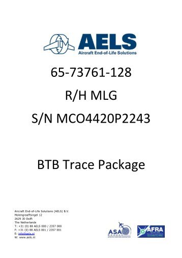 65-73761-128 R/H MLG S/N MCO4420P2243 BTB Trace ... - AELS