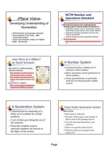 NCTM Number and Place Value