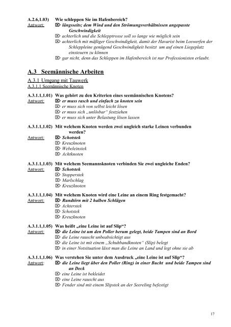 Lernzielkatalog Prüfungsfragen - MSVÖ