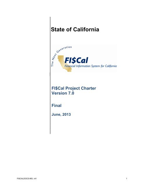 FI$Cal Project Charter - State of California