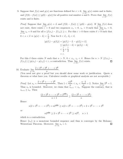 Real Analysis Fall 2004 Take Home Test 1 SOLUTIONS 1. Use the ...