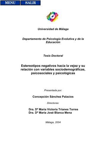 Estereotipos negativos hacia la vejez y su relación con variables ...