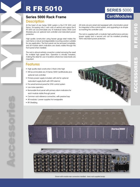 Series 5000 Rack Frame Specifications - LYNX Technik AG