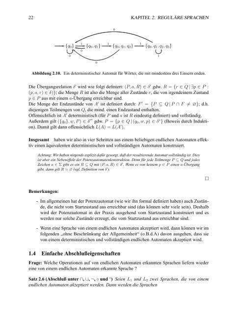 Automaten, Formale Sprachen und Berechenbarkeit I