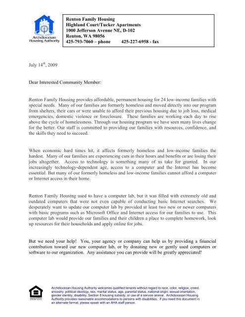 SCREENING NOTIFICATION LETTER - Catholic Community Services