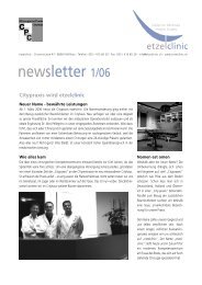 newsletter 1/06 - in der etzelclinic