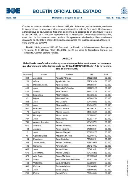 DisposiciÃ³n 7262 del BOE nÃºm. 158 de 2013 - Ministerio de Fomento