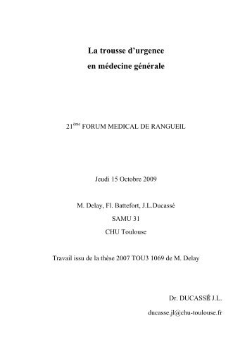 La trousse d'urgence en mÃ©decine gÃ©nÃ©rale - Formation mÃ©dicale ...