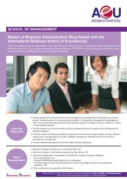 Dual Award with the International Business School of ... - AeU