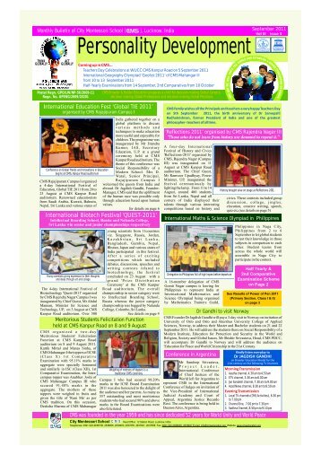 September bulletin 2011.CDR - City Montessori School