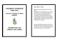 Parent leaflet - Cardiff PICU