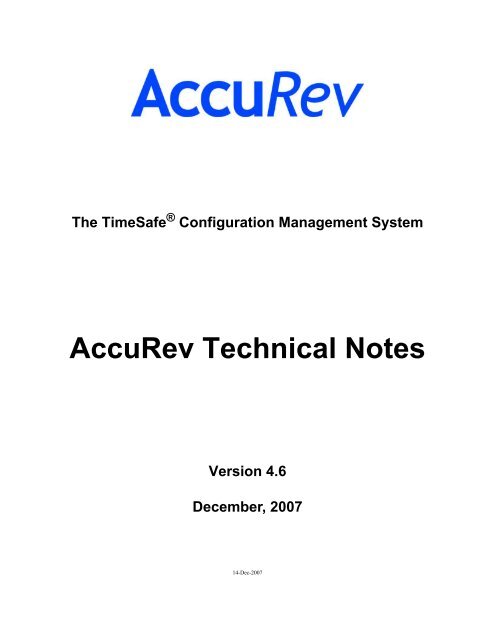 AccuRev Technical Notes