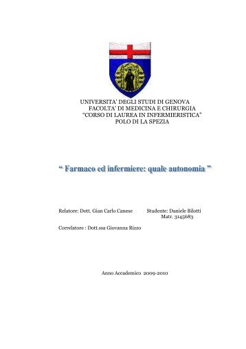 universita' degli studi di genova facolta' di medicina e chirurgia