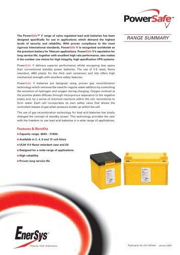 information about Enersys PowerSafe V (pdf)