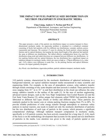 the impact of fuel particle size distribution on neutron ... - neams