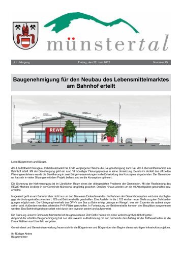 Baugenehmigung für den Neubau des ... - Münstertal