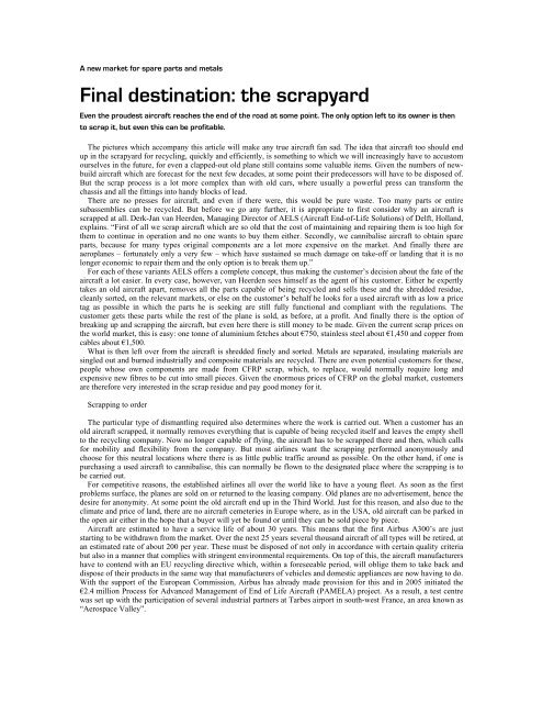 Final destination: the scrapyard - AELS