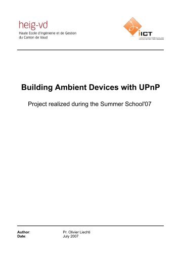 Building Ambient Devices with UPnP - IICT