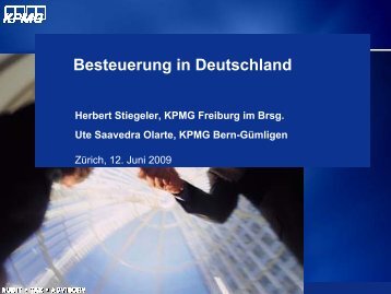 PrÃ¤sentation Ute Saavedra Olarte KPMG-Besteuerung