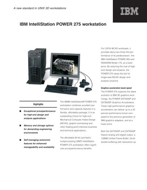 IBM IntelliStation POWER 275 workstation - AscendBridge Solutions