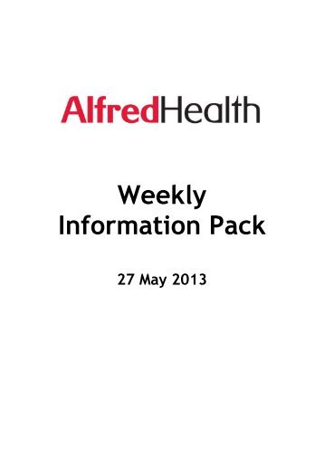 Weekly Information Pack - Password Reminder - Alfred Hospital